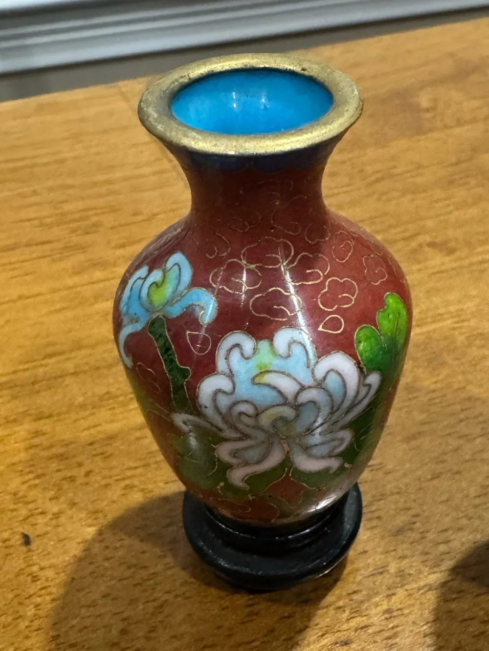 Set of Vintage 3 Mini Chinese Cloisonné Vases